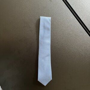 Tommy Hilfiger Baby Blue Silk Tie - 100% Silk, Stunning Checkered Pattern